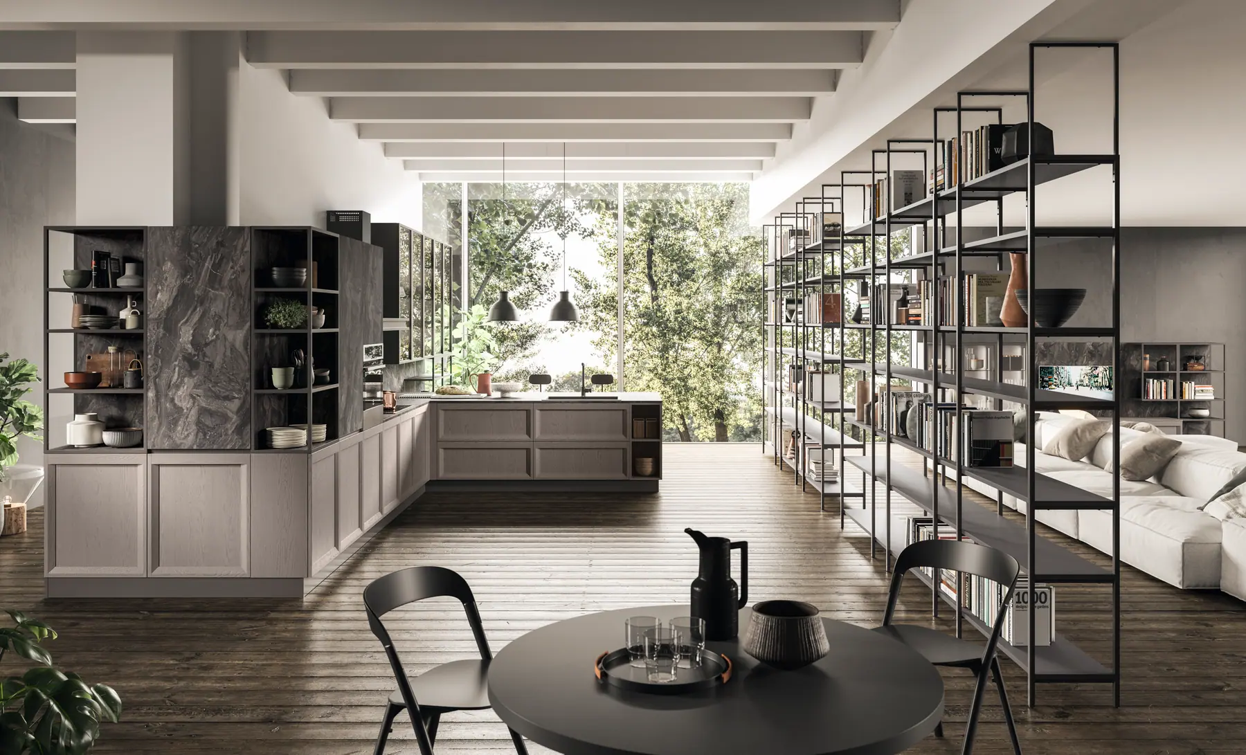 Cucina Astra con arredi e materiali coordinati