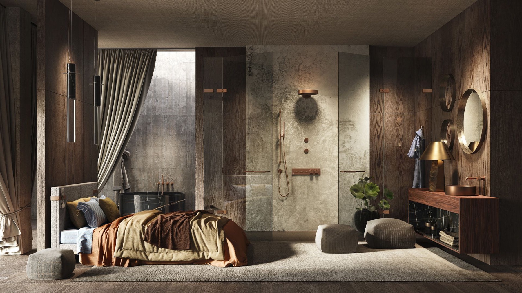 Composizione Gessi per un bagno elegante e contemporaneo
