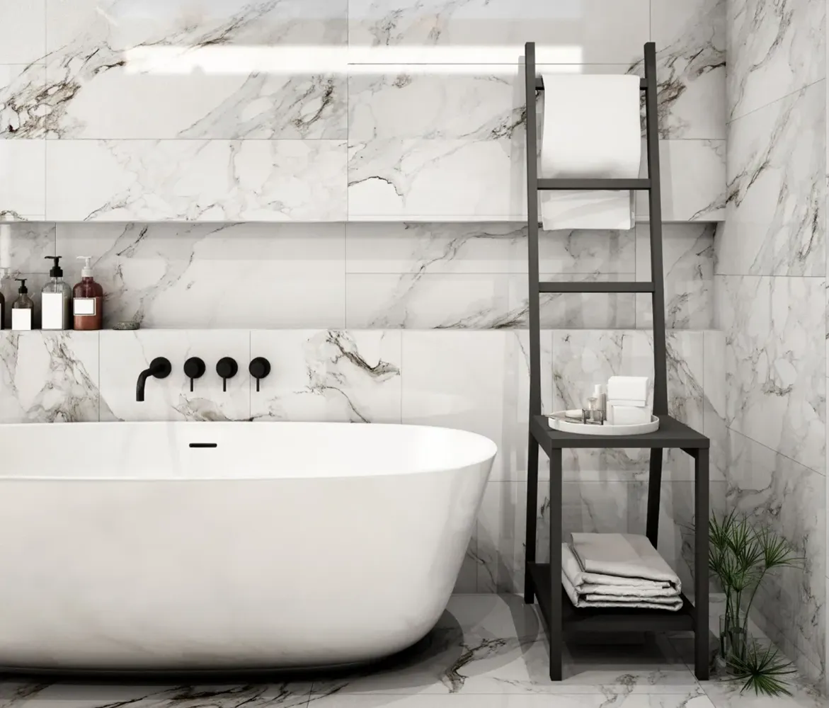 Bagno con Marazzi e Gessi a Padova: dettaglio materiali e finiture
